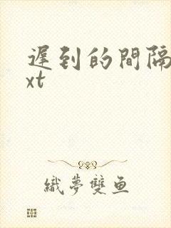 迟到的间隔年txt