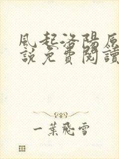 风起洛阳原著小说免费阅读
