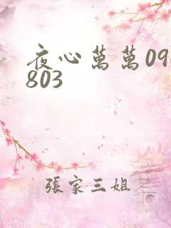 夜心万万090803