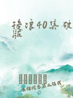后浪40集破解版