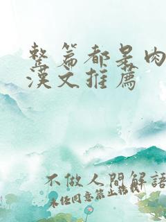 整篇都是肉的糙汉文推荐