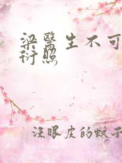 梁医生不可以梁衍照