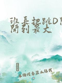 班长把跳D开关开到最大