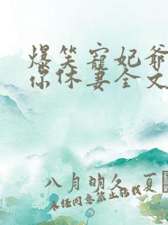 爆笑宠妃爷我等你休妻全文免费阅读