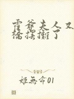 霍爷夫人又去天桥摆摊了