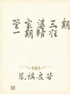 管家婆三期必开一期精准