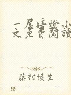 一屋暗灯小说全文免费阅读txt