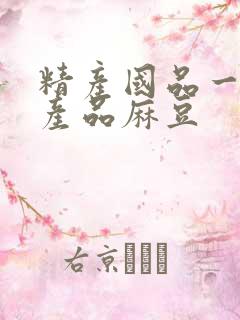 精产国品一二三产品麻豆