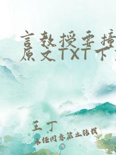 言教授要撞坏了原文TXT下载