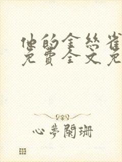 他的金丝雀小说免费全文免费阅读