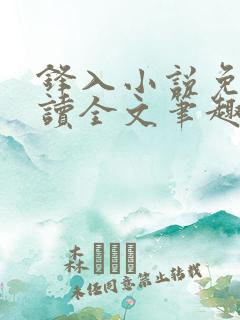 锋入小说免费阅读全文笔趣阁