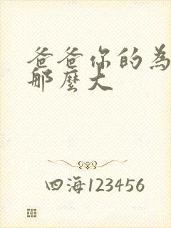 爸爸你的为什么那么大