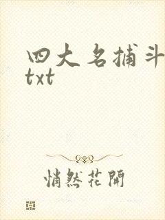 四大名捕斗将军txt