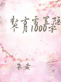 对方处置隐私一个月1000字