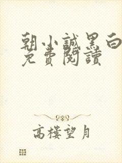 朝小诚黑白小说免费阅读