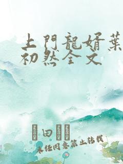 上门龙婿叶辰萧初然全文