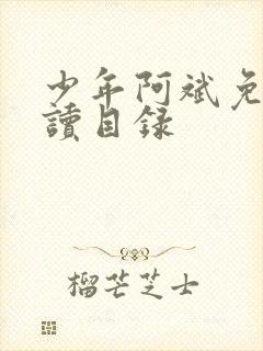 少年阿斌免费阅读目录