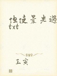 但使晨光过沧海txt