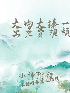 大肉大捧一进一出免费视频