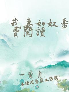 我妻如奴番外免费阅读