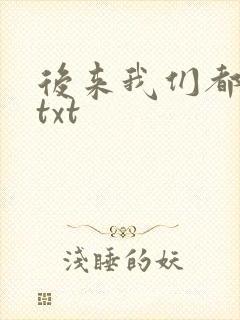 后来我们都哭了txt