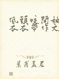 低头咬开她的小衣衣带作文