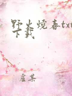 野火烧春txt下载