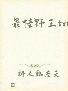 最佳野王txt