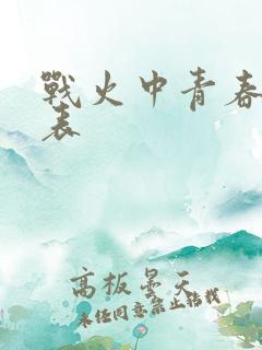 战火中青春演员表