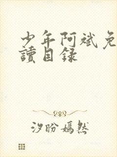 少年阿斌免费阅读目录