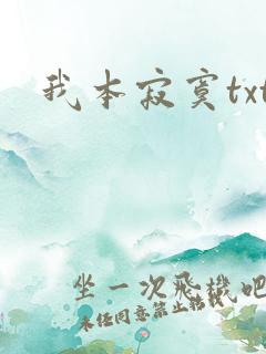 我本寂寞txt
