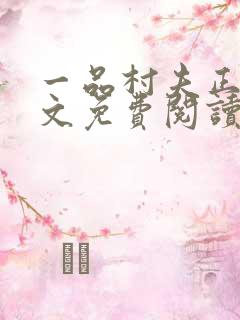 一品村夫正版全文免费阅读