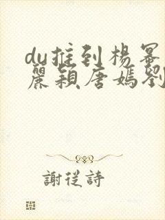 du推到杨幂赵丽颖唐嫣刘诗诗郑爽