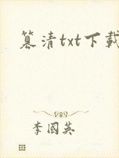 篡清txt下载