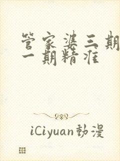 管家婆三期必开一期精准