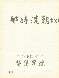 那时汉朝txt