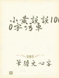 小黄说说1000字污车