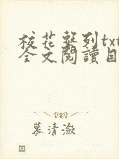 校花系列txt全文阅读目录