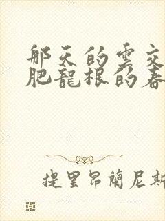 那天的云交雨合肥龙根的春天