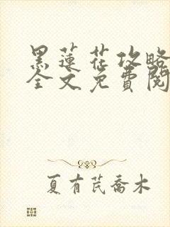 黑莲花攻略手册全文免费阅读