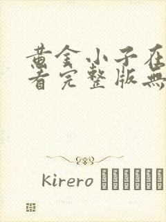 黄金小子在线观看完整版无删减高清