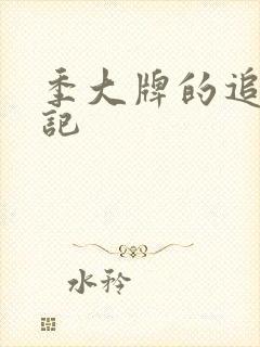 季大牌的追夫日记