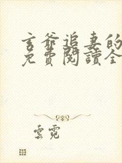 玄爷追妻的小说免费阅读全文