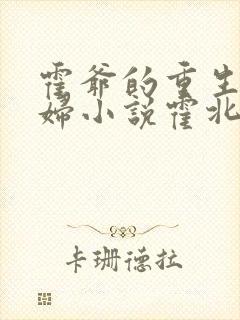 霍爷的重生小媳妇小说霍北江