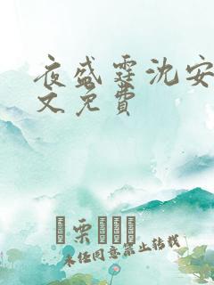 夜盛霆沈安然全文免费