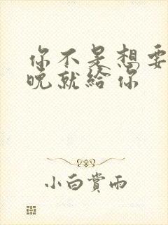 你不是想要吗今晚就给你