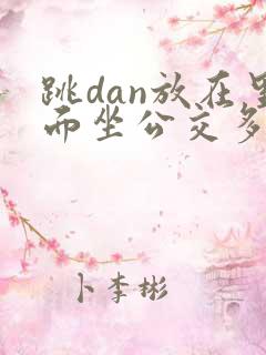 跳dan放在里面坐公交多人