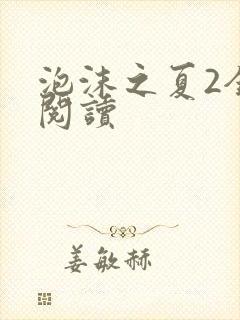 泡沫之夏2全文阅读