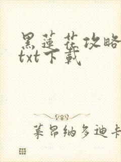 黑莲花攻略手册txt下载