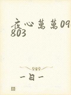 夜心万万090803